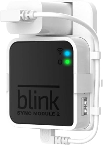 Outlet Wall Mount for Blink Sync Module 2, Mount Bracket Holder for Bink Ourdoor Indoor Camera Security with No Messy Easy to Move (White)