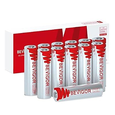 BEVIGOR Lithium Batteries AA 12Pack, 3000mAh 1.5V Double A Lithium Battery, Longer Lasting AA Batterie for Blink Smart Lock Deadbolt, Security Aralm System High-Tech Devices【Non-Rechargeable】