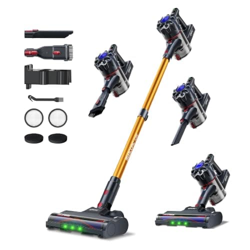 KIPMAX Cordless Vacuum Cleaners for Home, 45KPa 450W Stick Vacuum with Up to 55 Mins Runtime, Lightweight Self-Standing Vacuum for Pet Hair, Hardwood Floors & Carpet, Anti-Tangle Brush, HEPA Filter