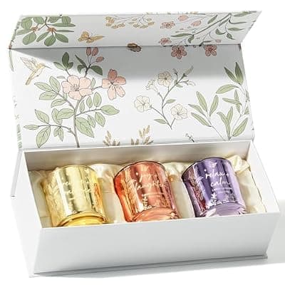 Scented Candles for Women, 3 Pack Candle Set Soy Candles for Home Scented Holiday Votive Candle Gifts Set, Mothers Day Birthday Gifts for Women Mom Her - Vanilla Coconut/Sandalwood Rose/Lemon Lavender